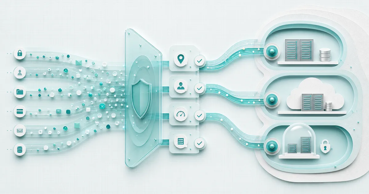 Sensitive data crossing verification boundaries into three controlled AI deployment zones