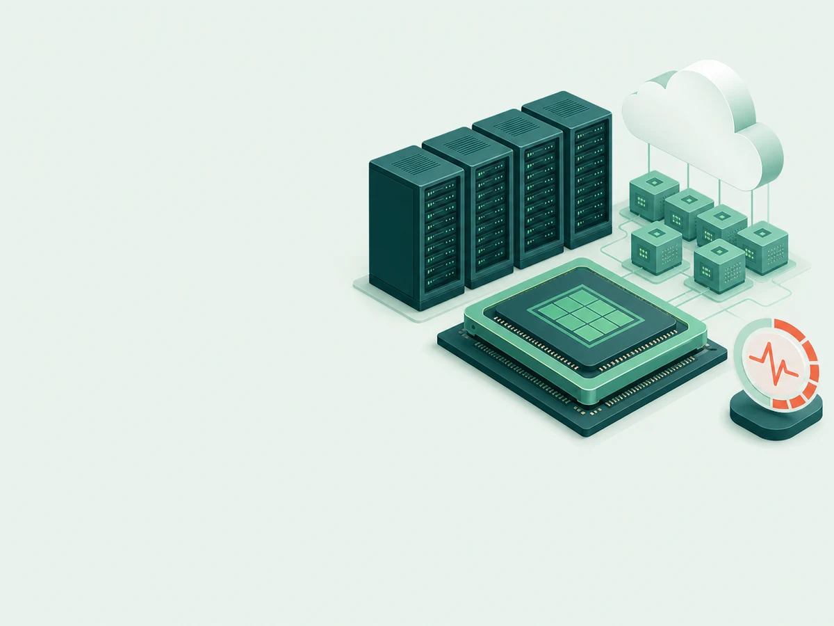 GPU servers, cloud capacity, and a health indicator show a tightening supply queue
